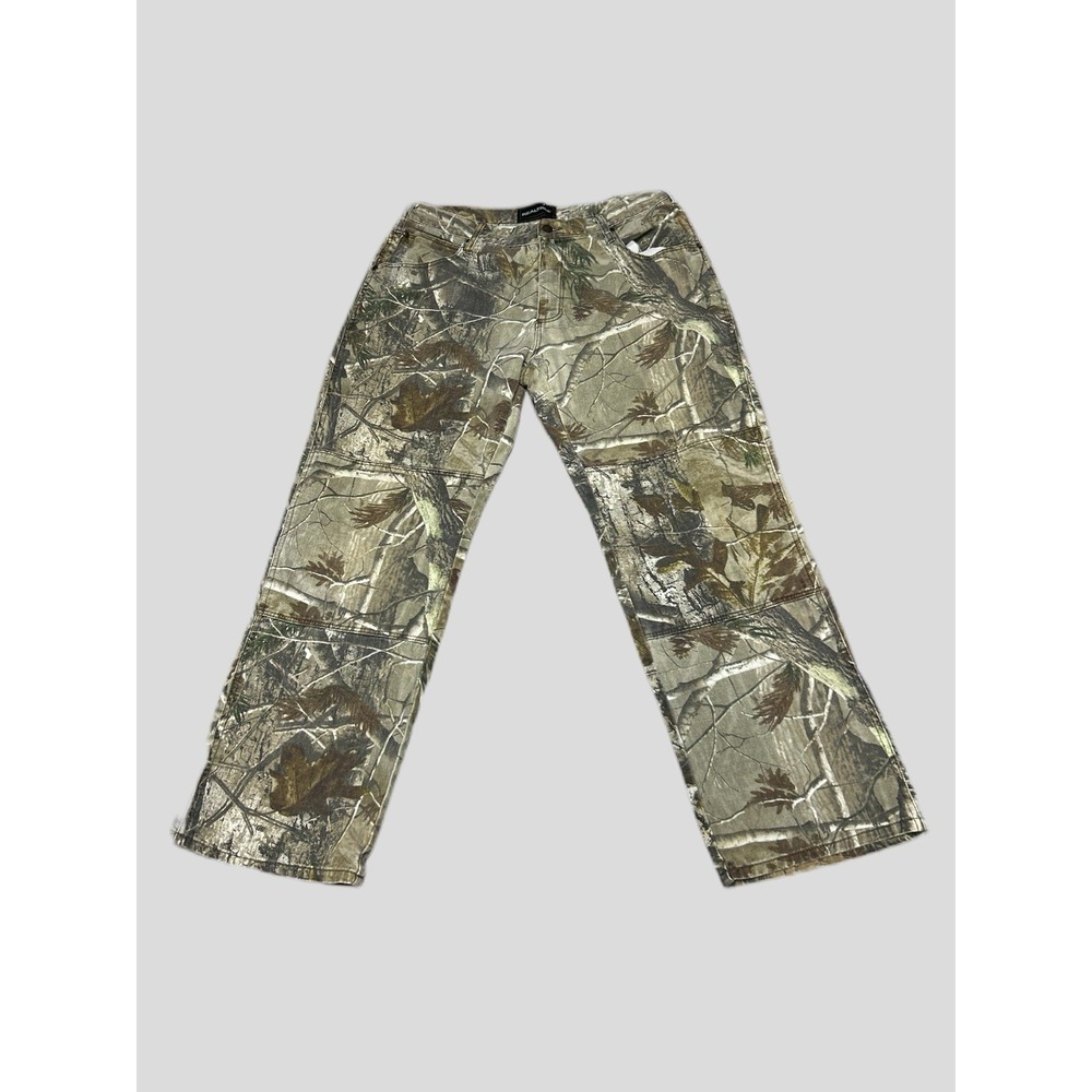 Realtree AP Camo Double Knee Pants Mens 36x32 Y2K Hunting Carpenter Denim Jeans